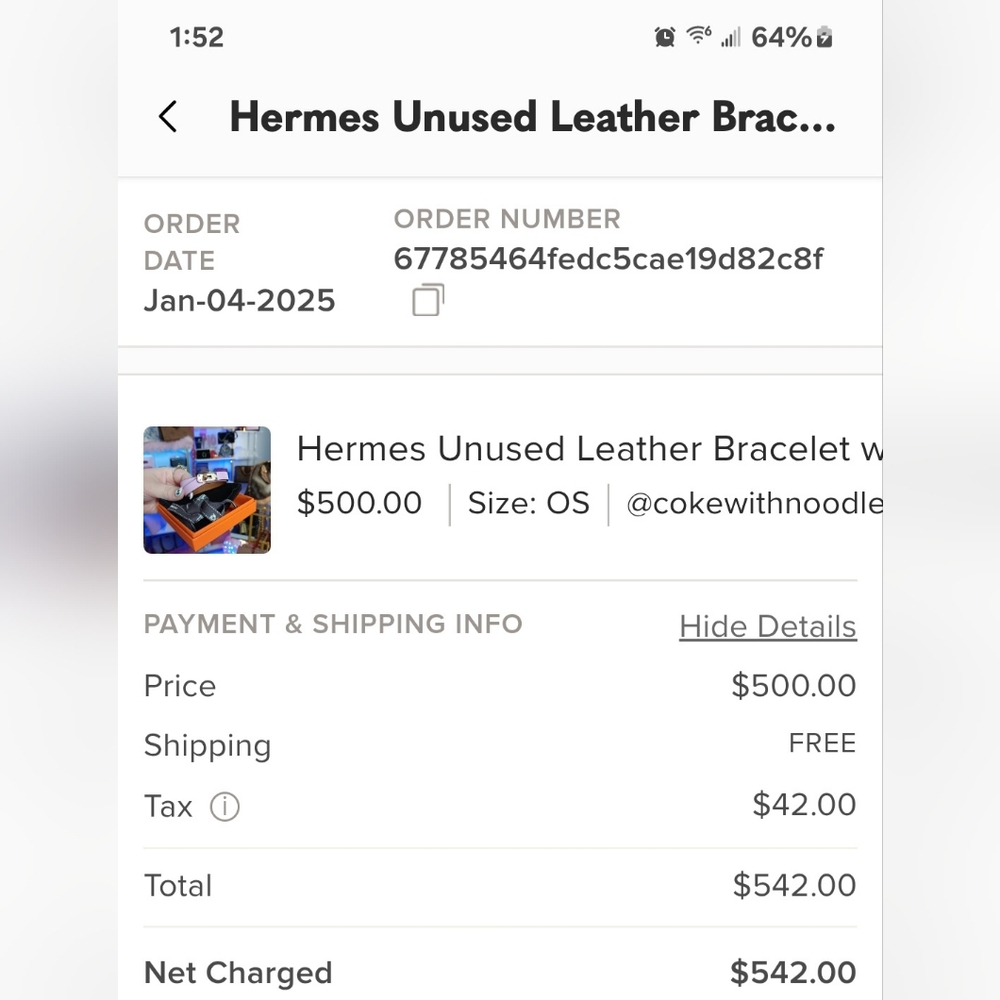 *SOLD* Hermes Pink Leather Bracelet Full Inclusion - Picture 5 of 5